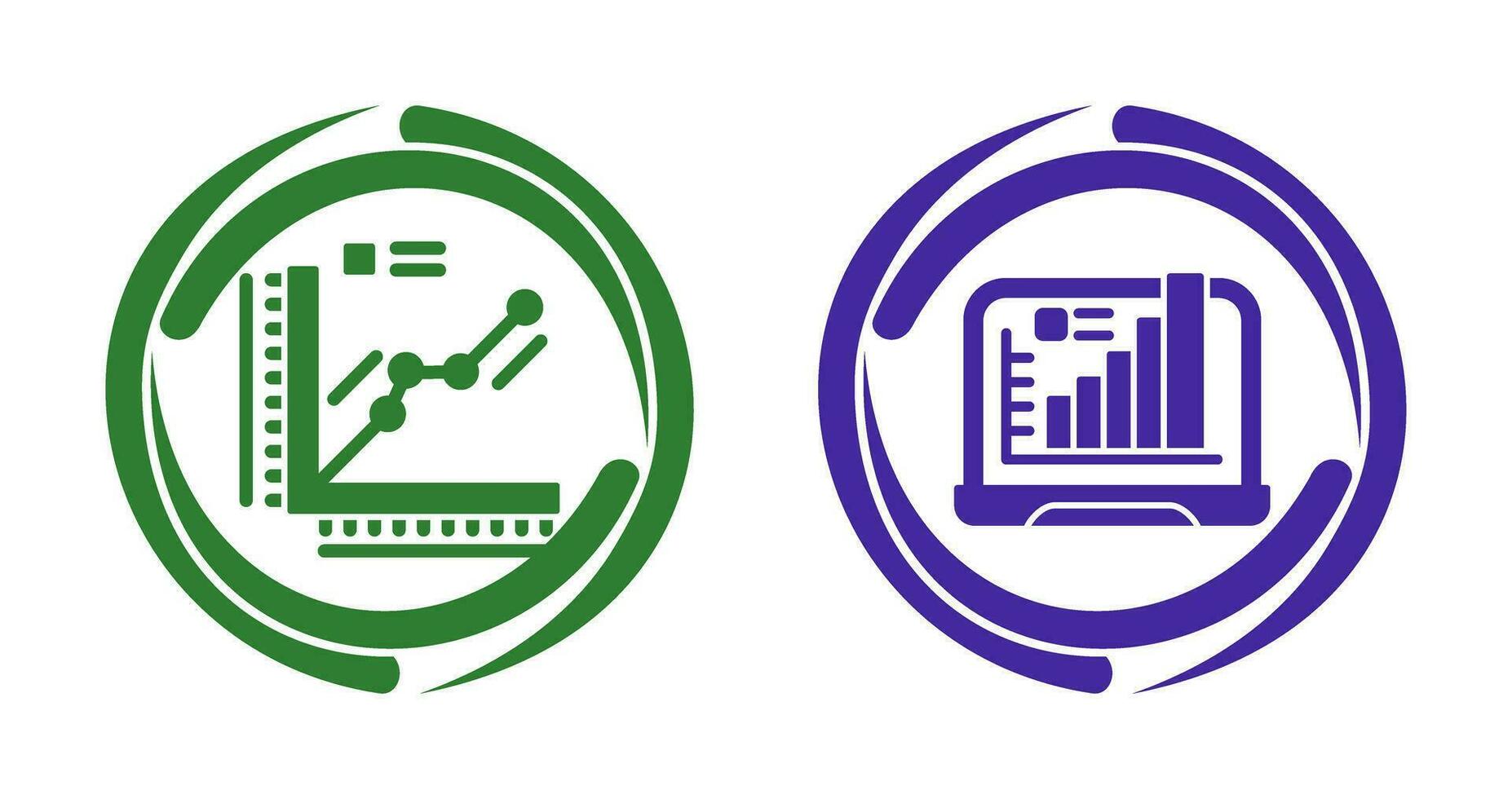 Graph and Laptop Icon vector