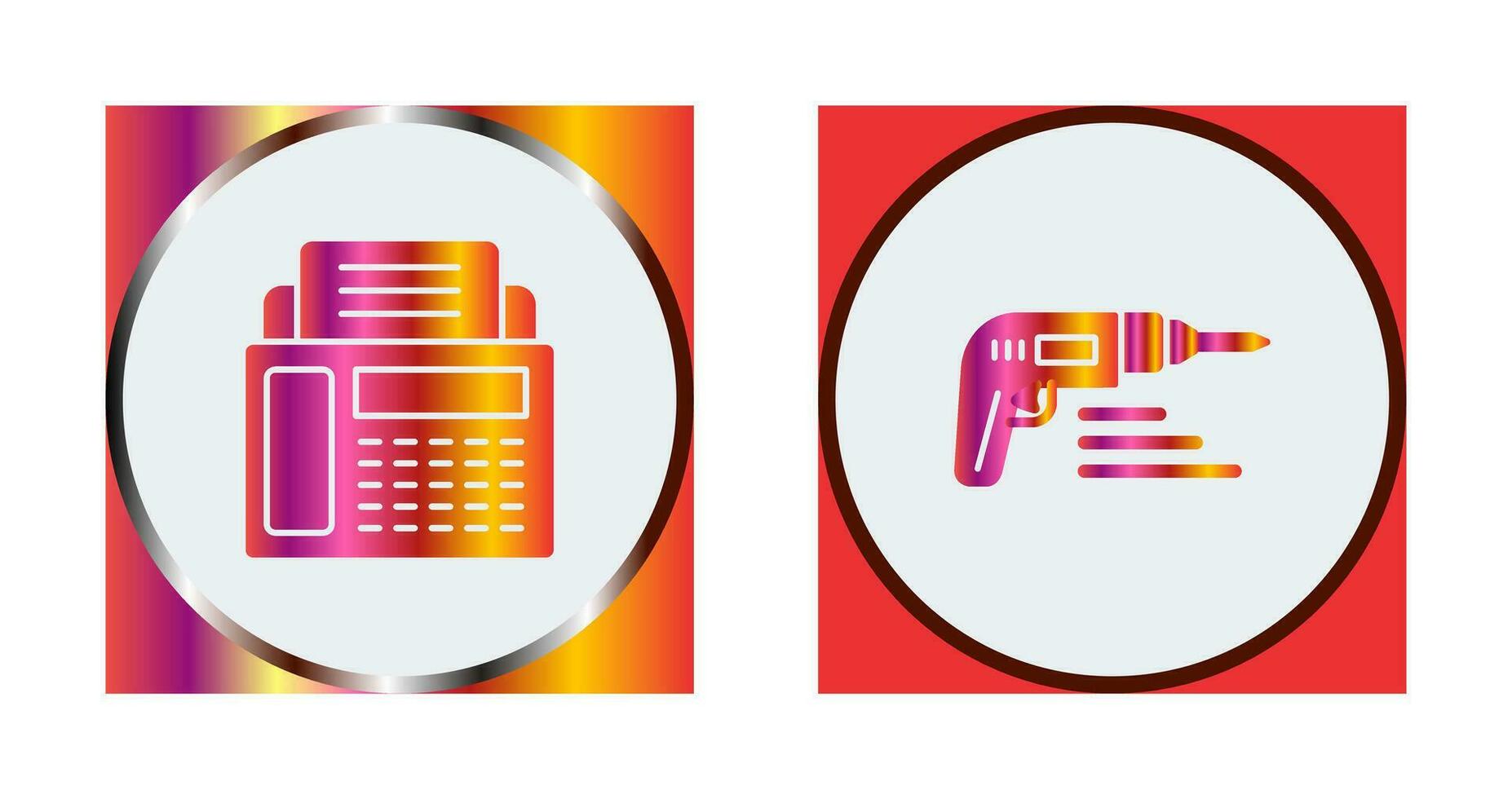 Fax Machine and Drill Icon vector