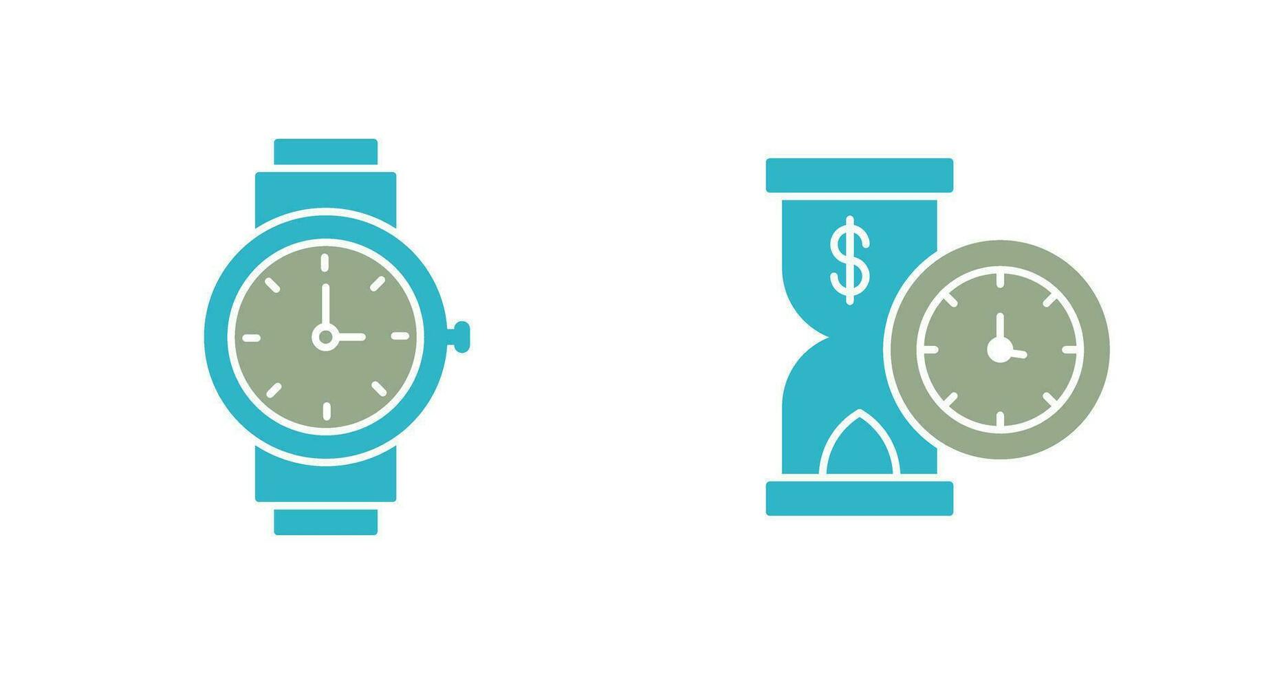 Wrist Watch and Time is Money Icon vector