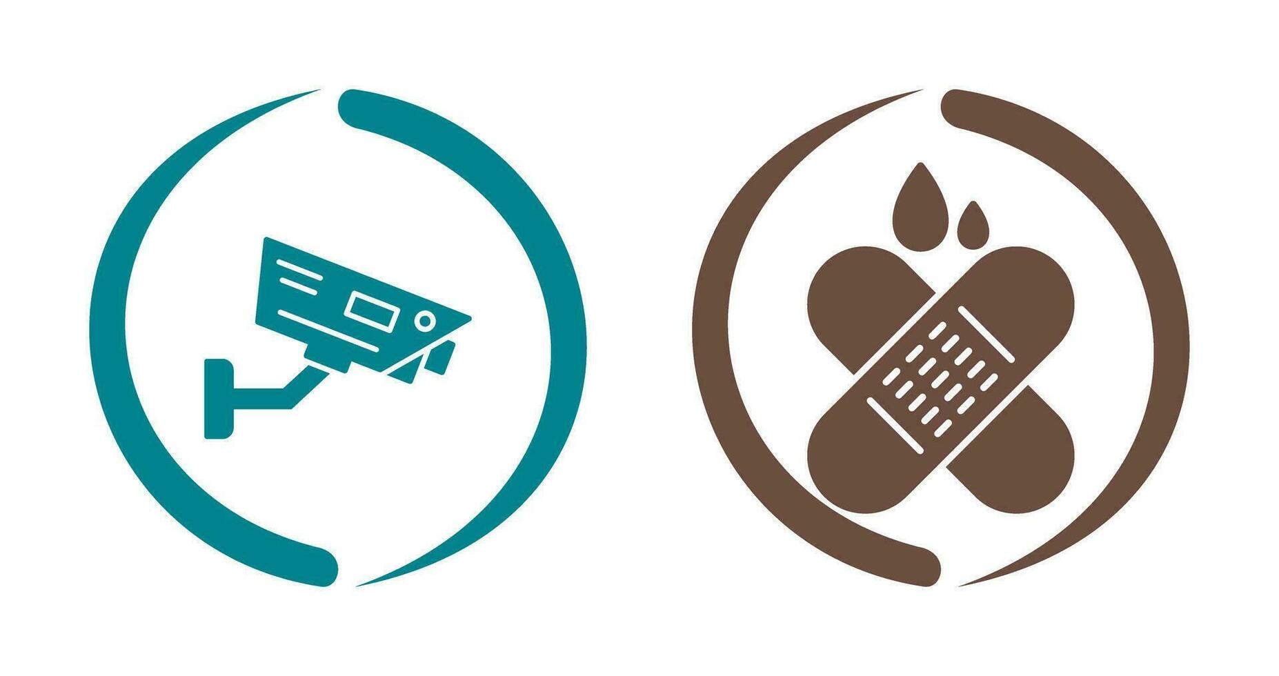CcTv and Band Aid Icon vector