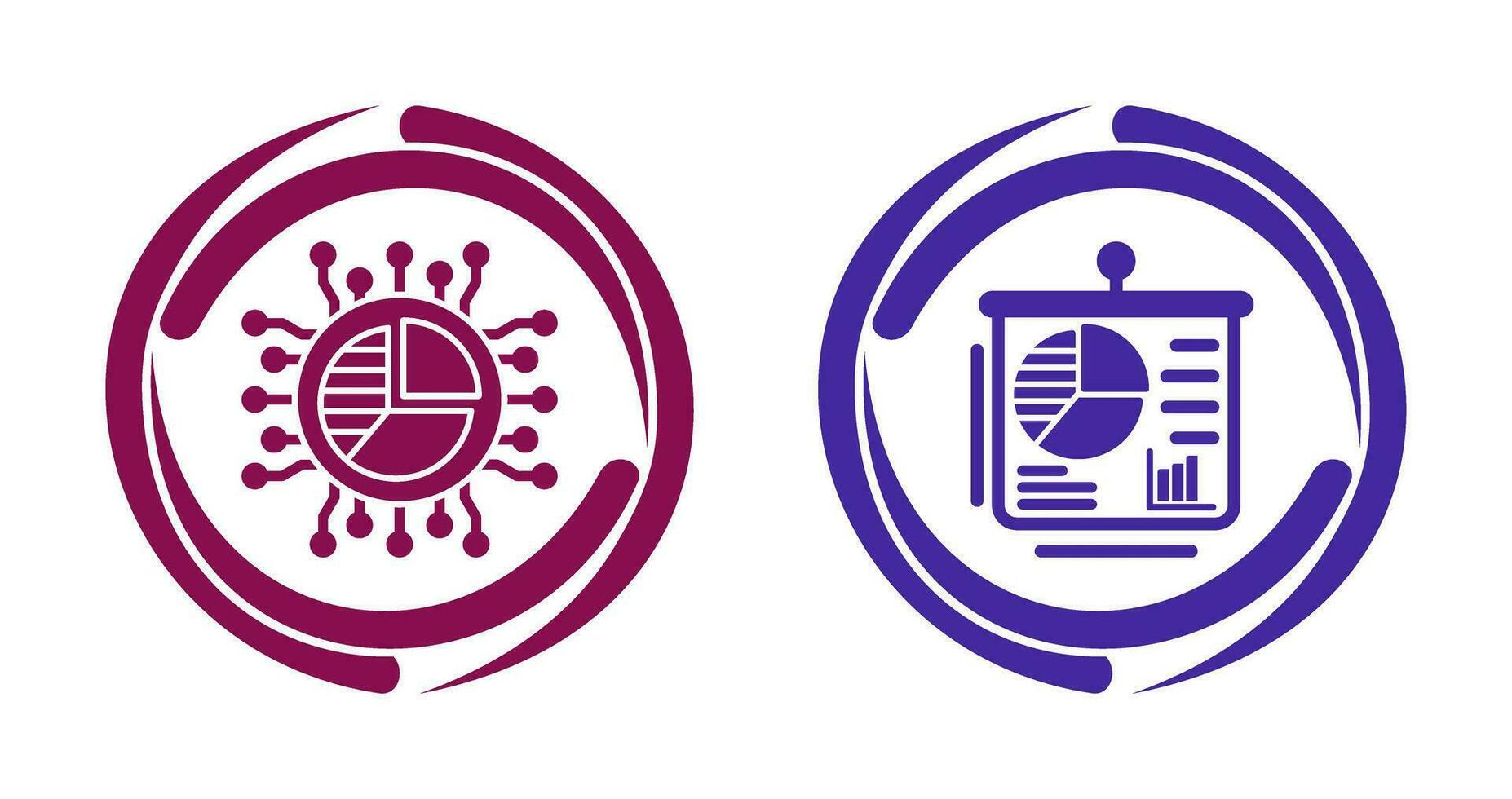 Pie Chart and Presentation Icon vector