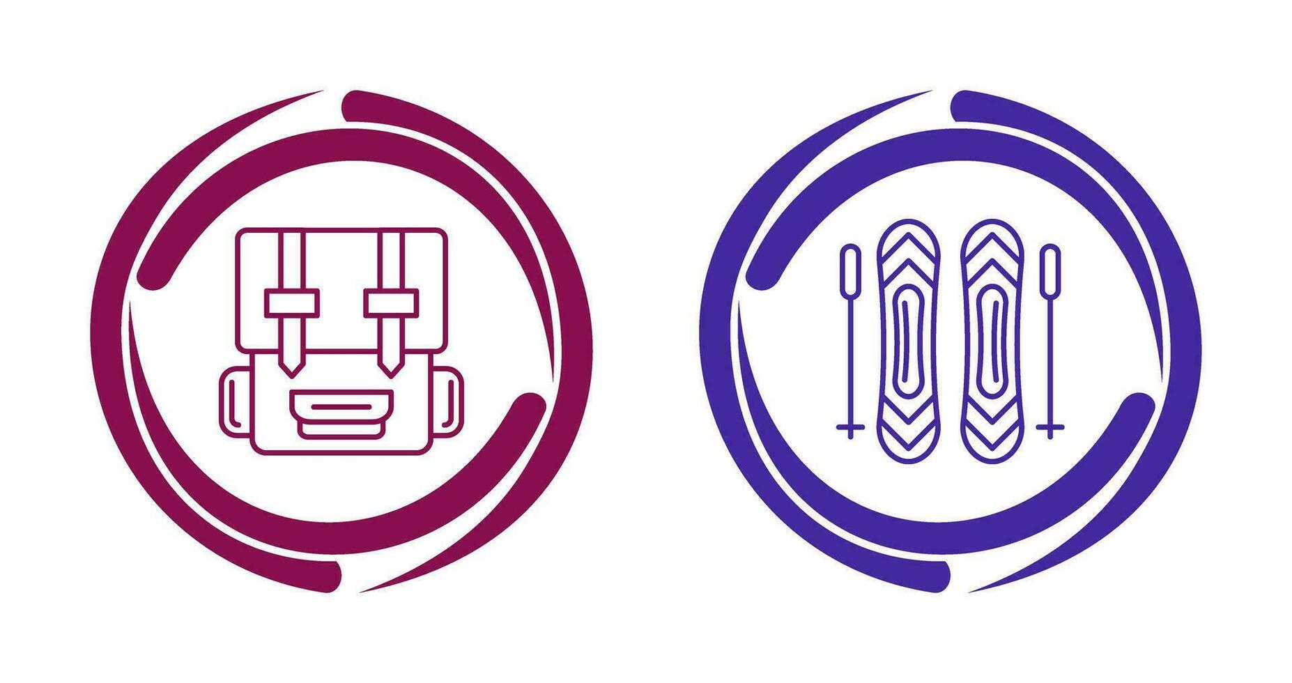 Backpack and Ski  Icon vector