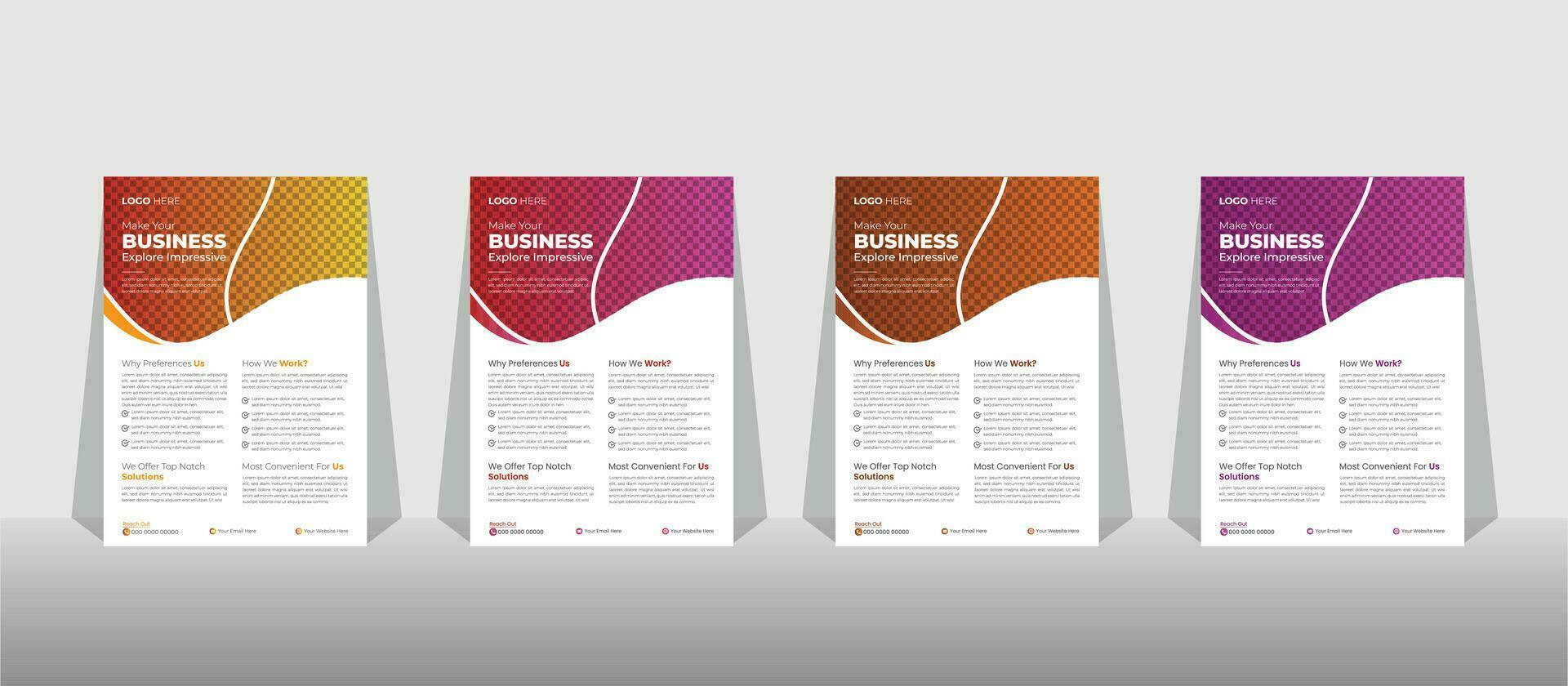 Corporate Business Flyer poster pamphlet brochure cover design layout background, two colors scheme, vector template in A4 size.