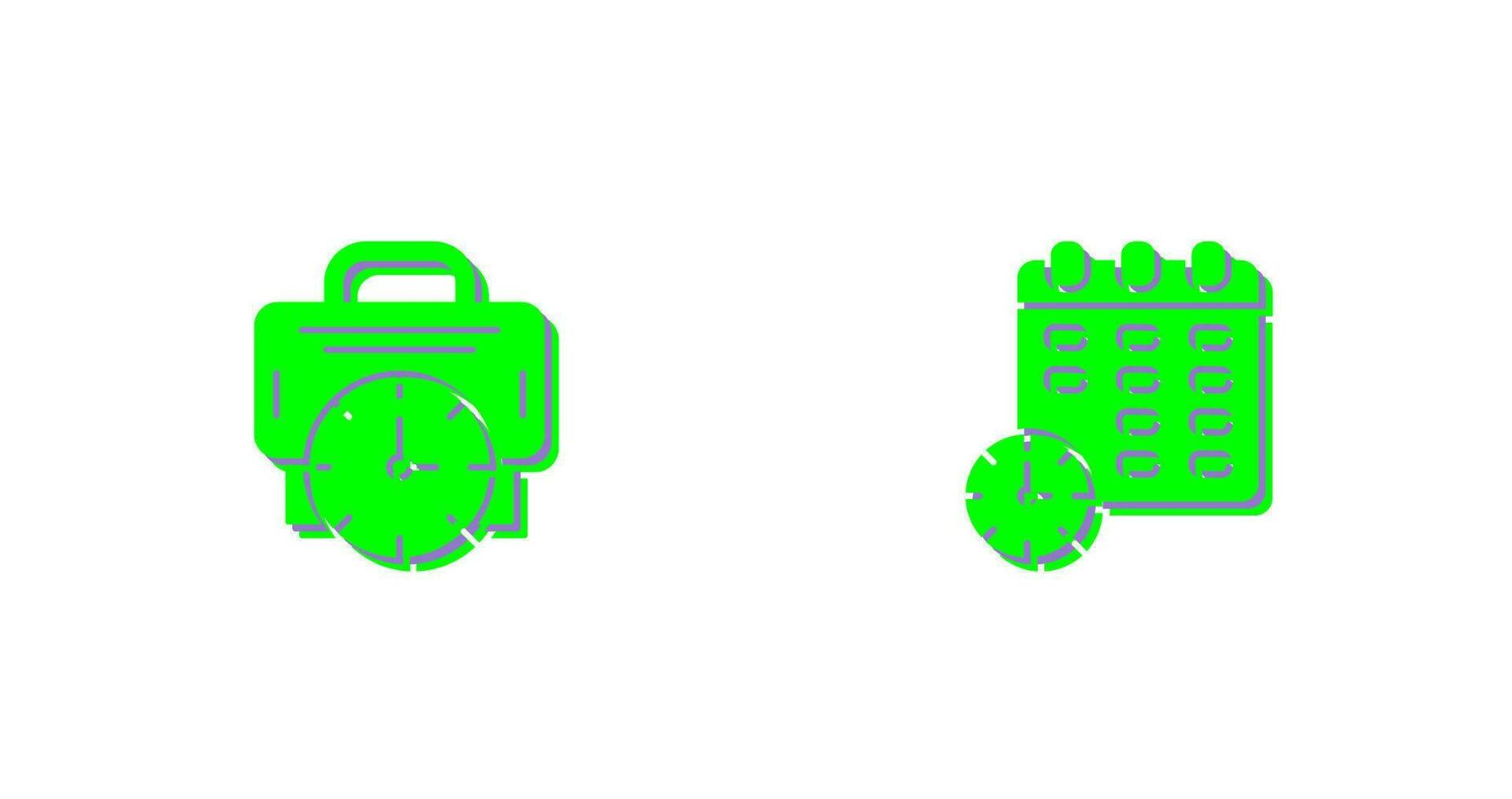 Briefcase and Calender Icon vector