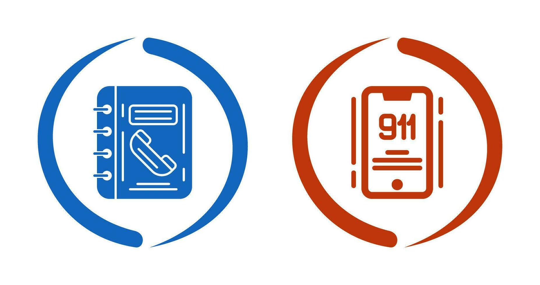 Phonebook and 911 Icon vector
