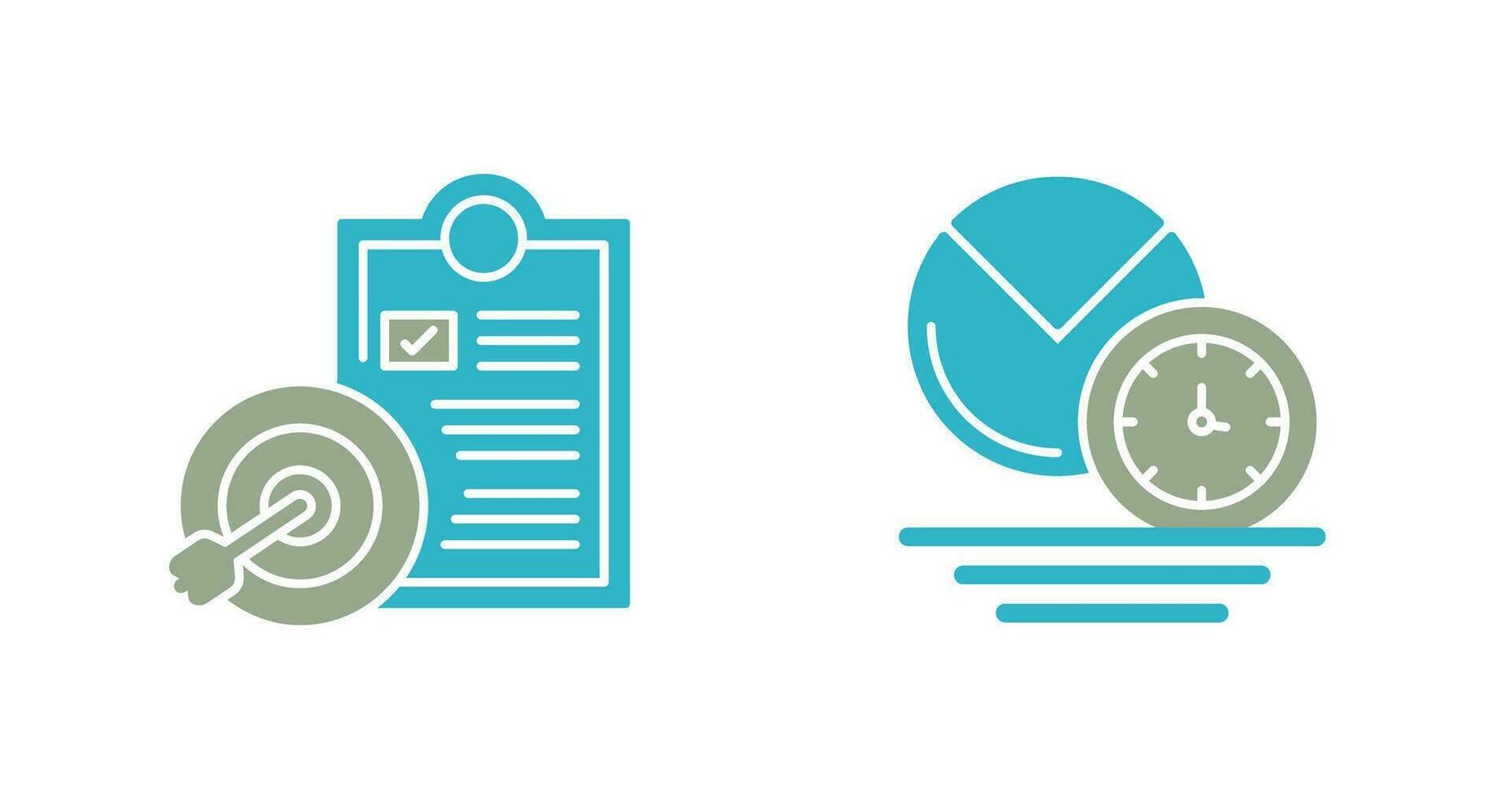 Goals and Pie Chart Icon vector