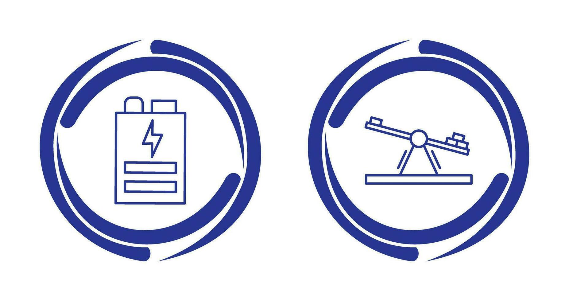 Battery and Seesaw Icon vector