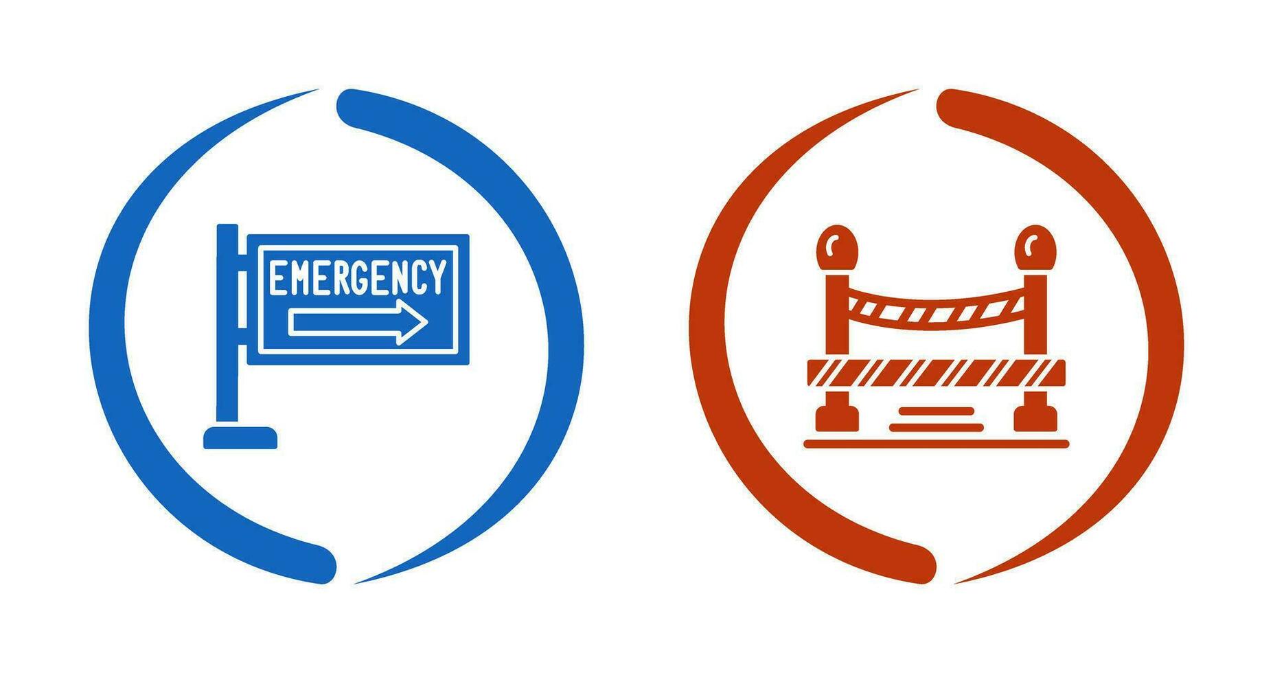 Emergency Sign and Do Not Cross Line, Icon vector