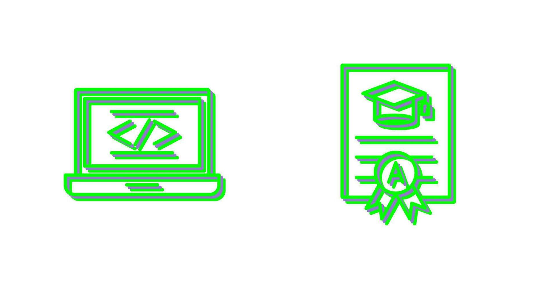 Coding and Report Card Icon vector