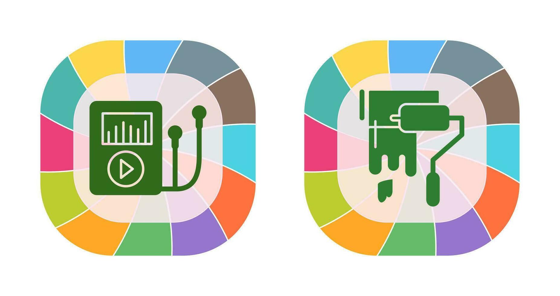 Music Player and Painting Icon vector