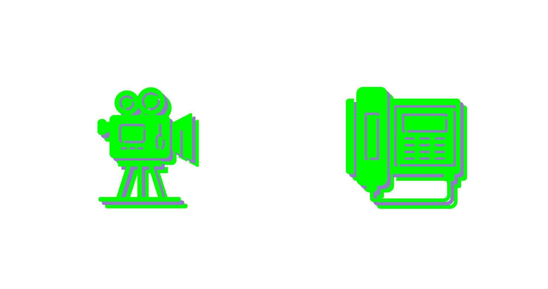 Movie camera and Telephone Icon vector