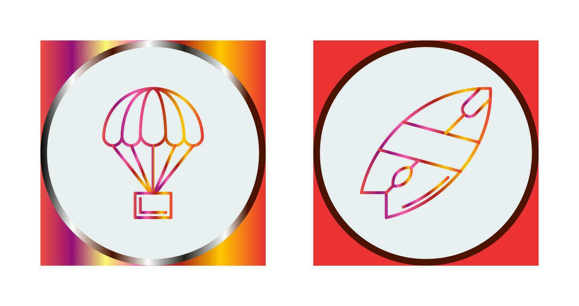 Parachute and Surfboard Icon vector