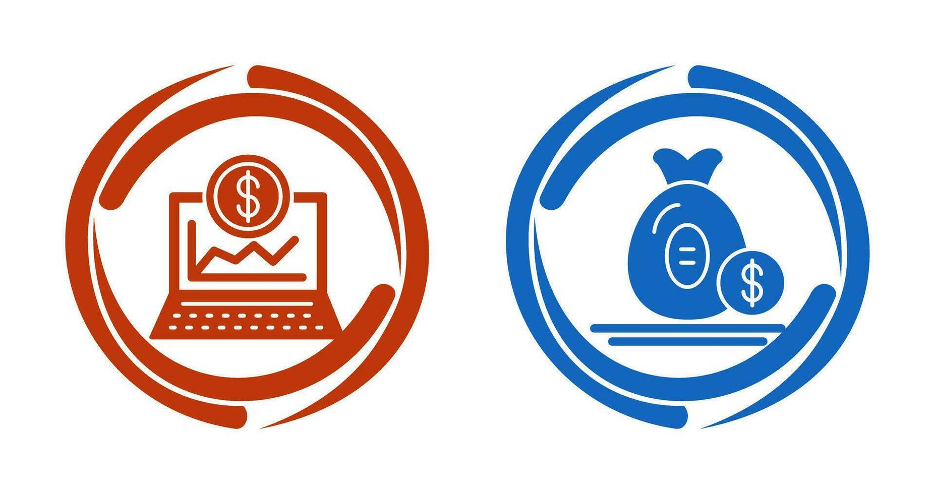 Laptop and Money Bag Icon vector