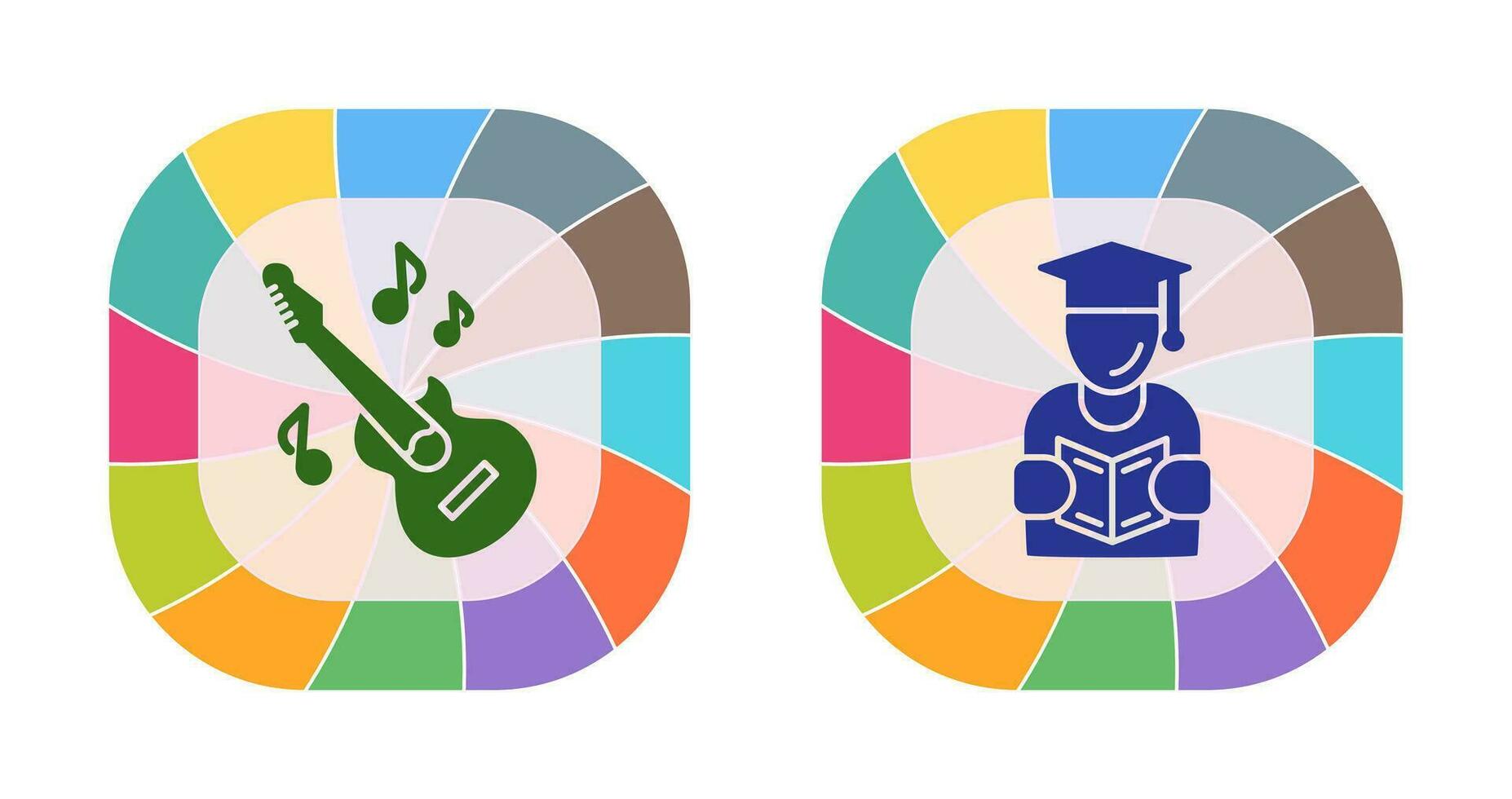 Learning and Guitar Icon vector