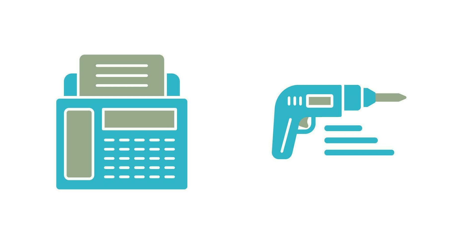 Fax Machine and Drill Icon vector