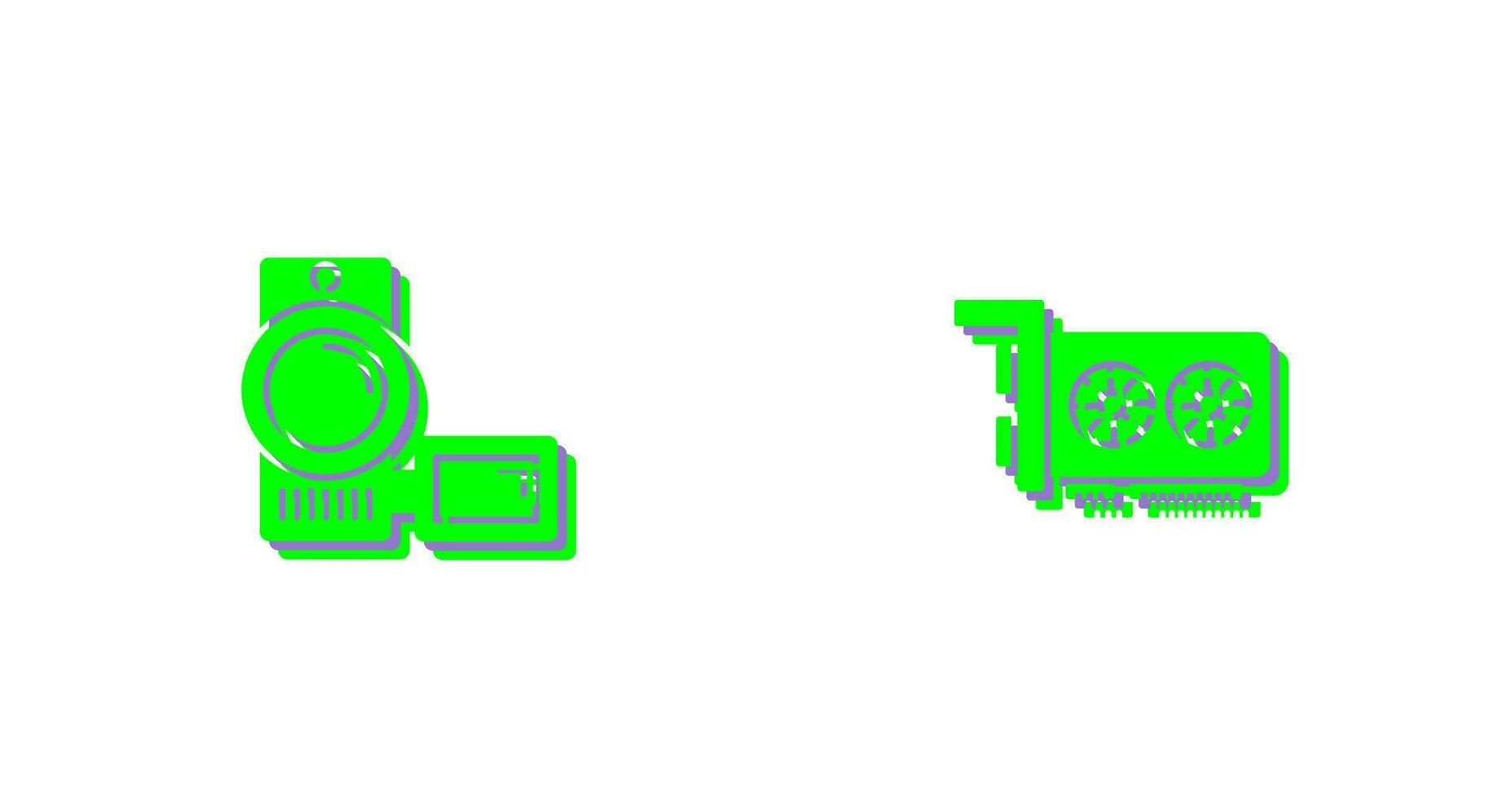 Video Recorder and Graphic Card Icon vector