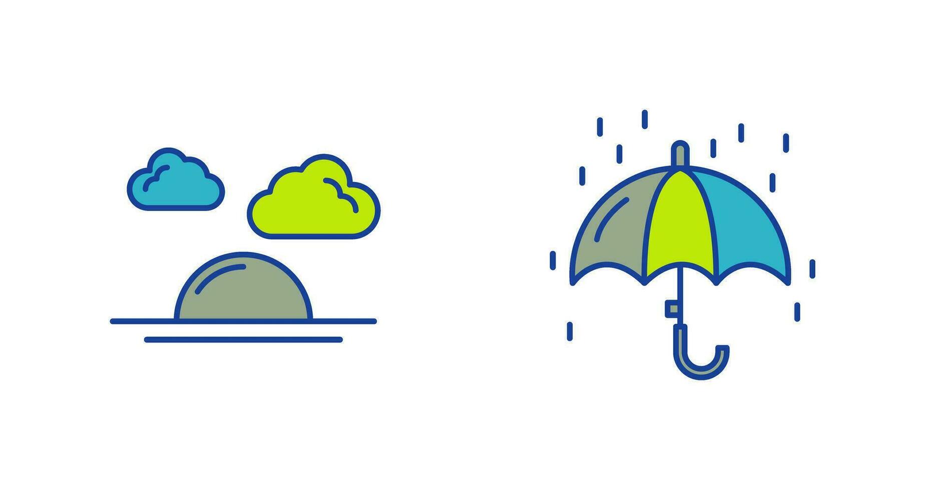 Sunshine and Raining Icon vector