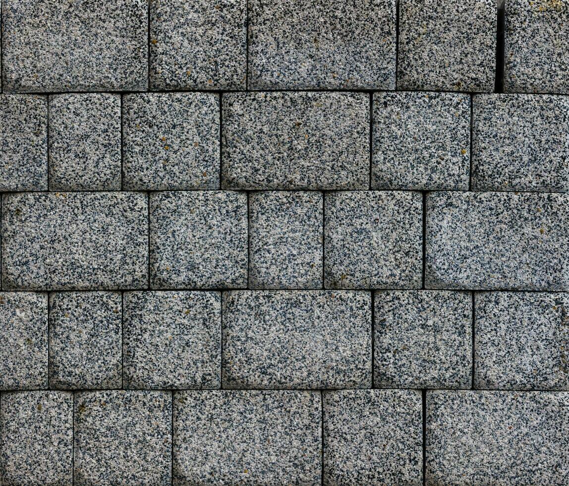 flat texture and full-frame background of gray cuboid brick pavement photo