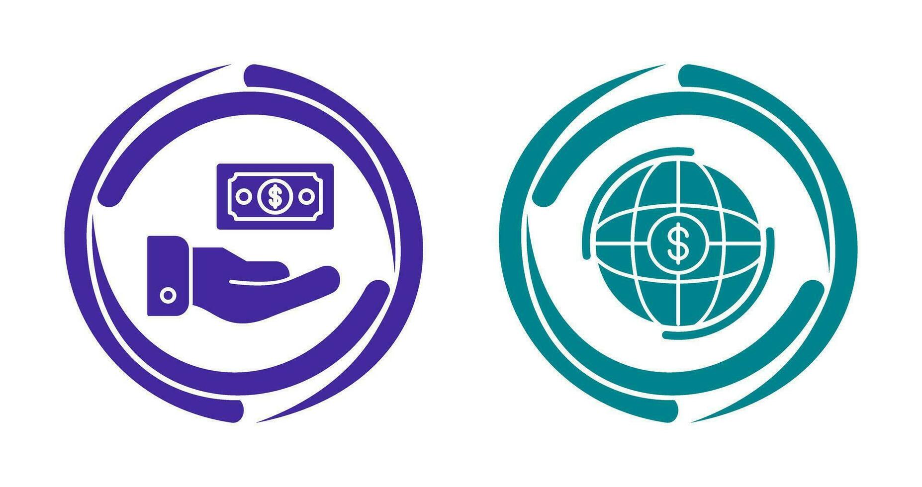 Money and Globe Icon vector