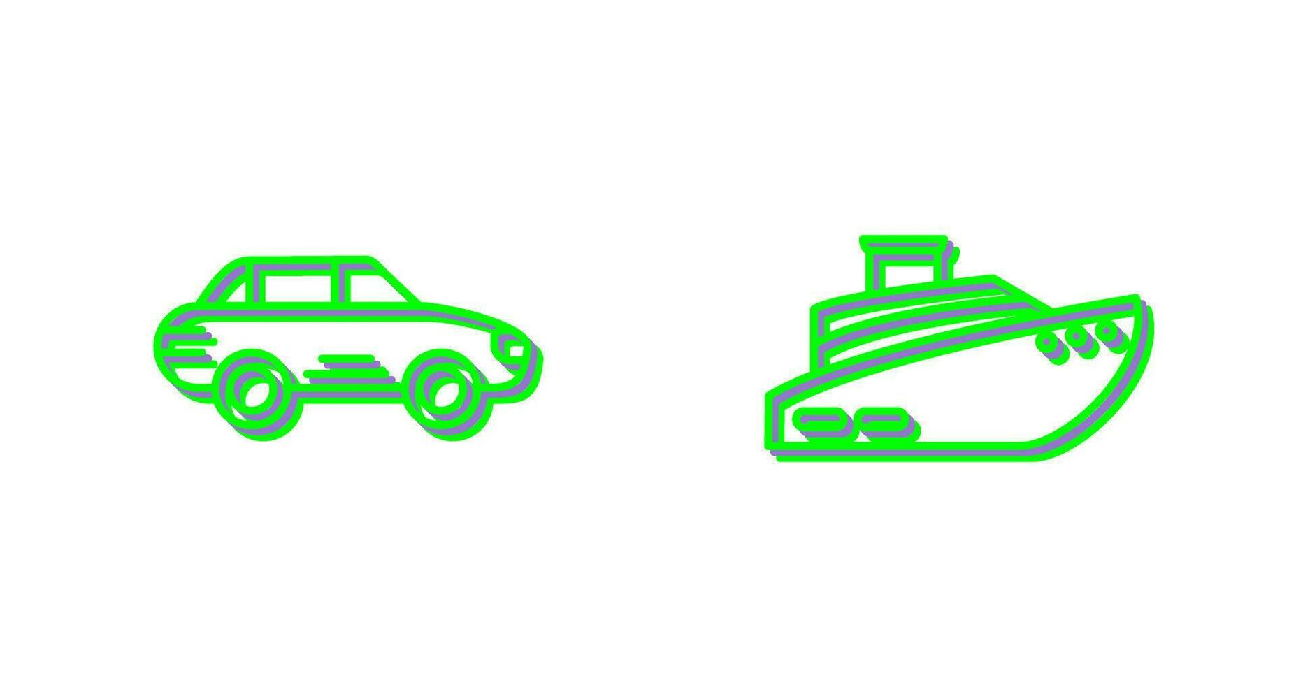 Car and Ship Icon vector