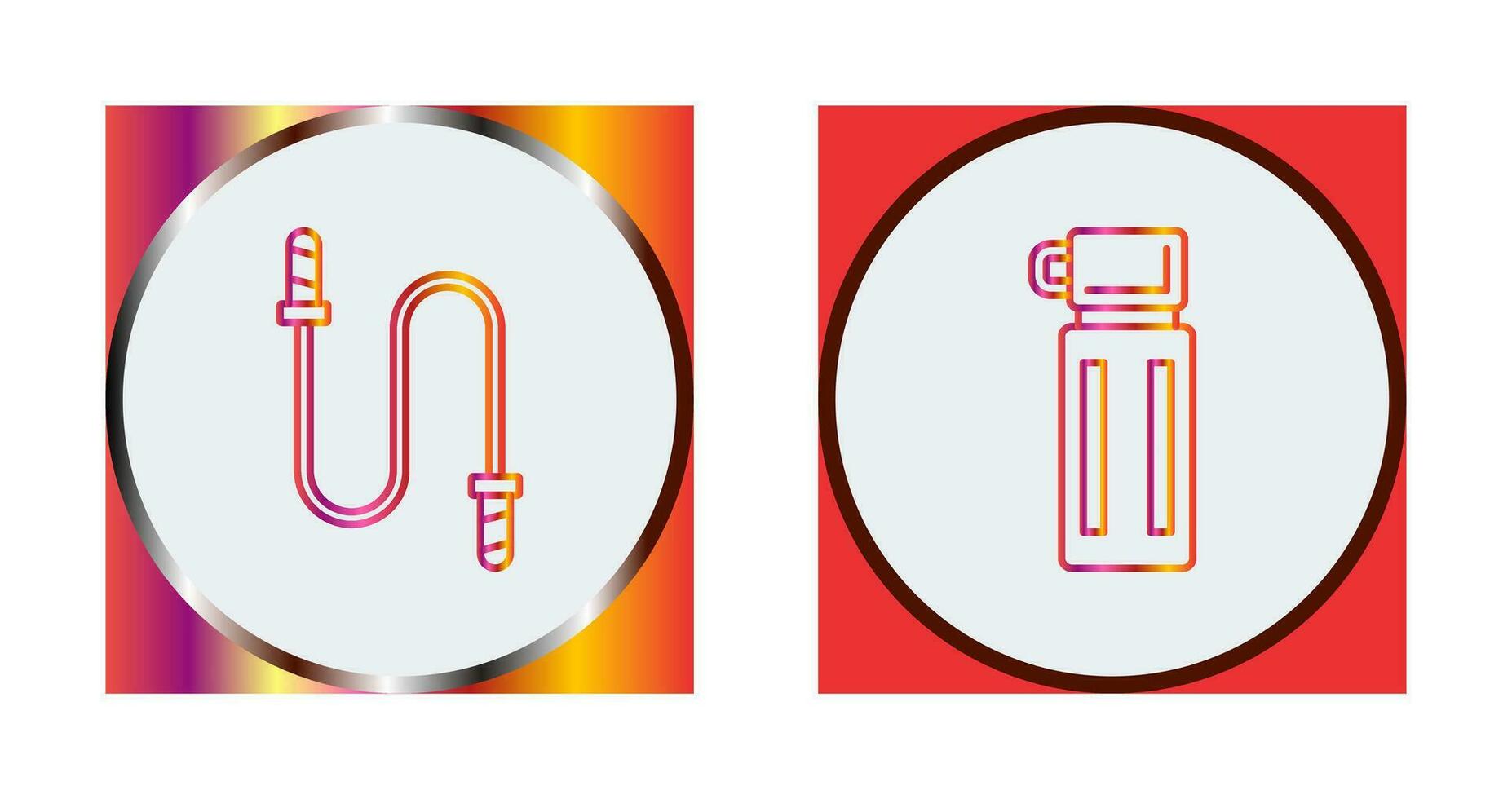 Jumping Rope and Thermos Icon vector