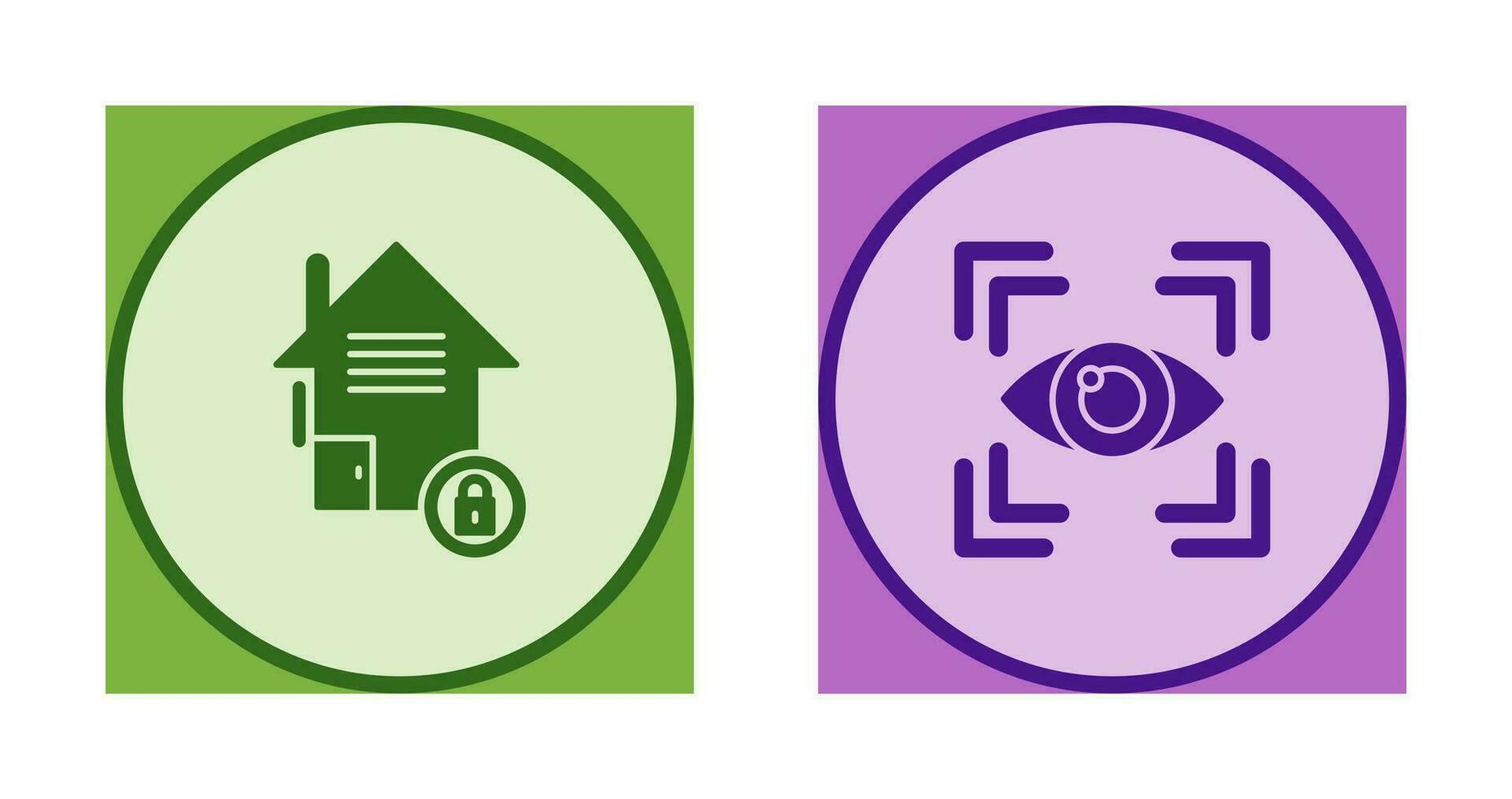 Real Estate and Eye Scan Icon vector