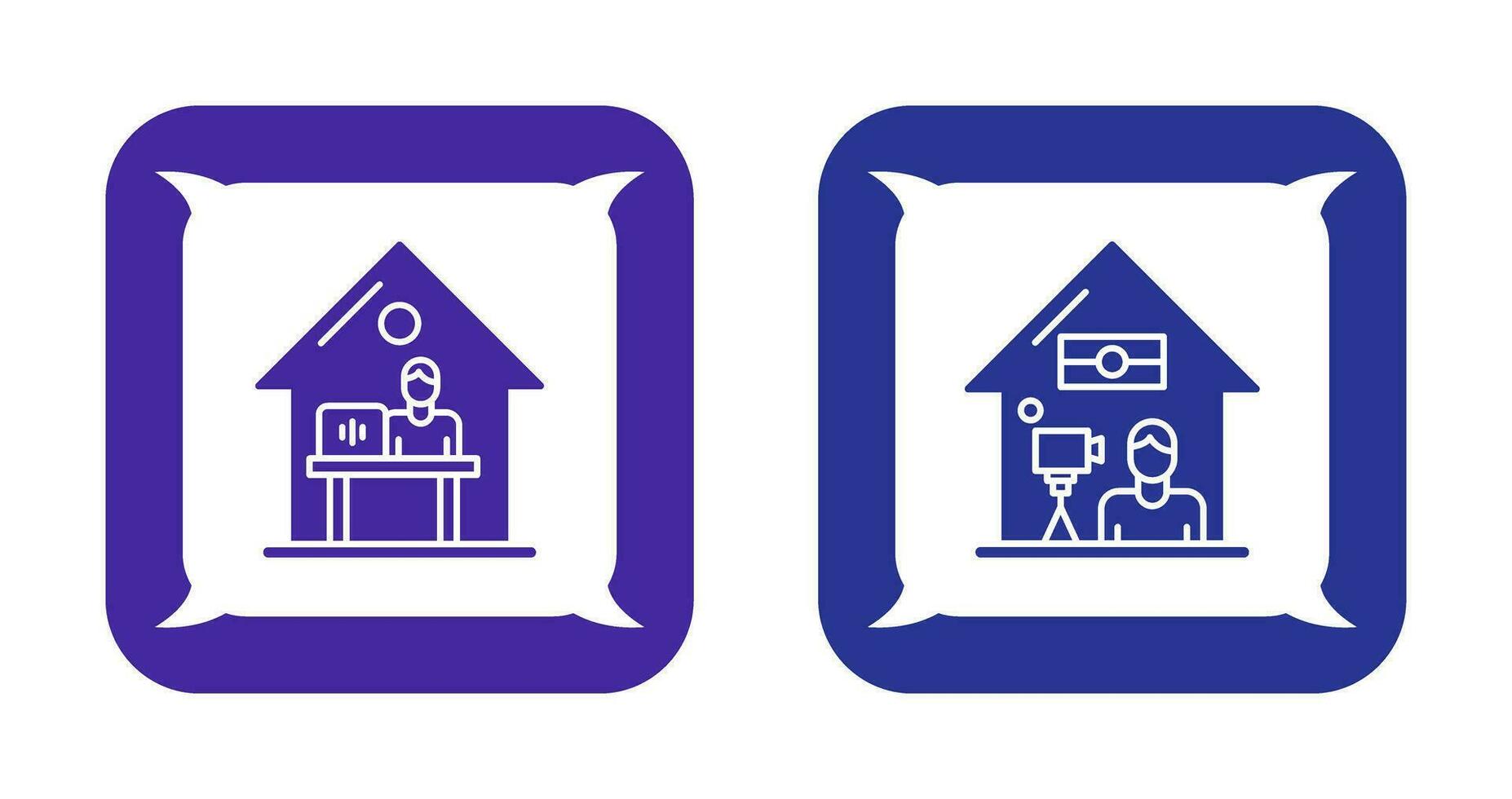 Work At Home and Lie Record Icon vector