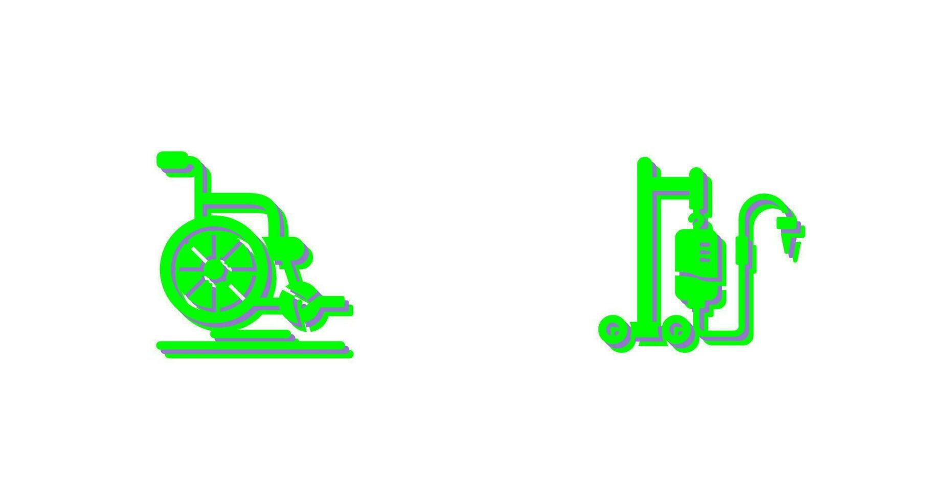 Wheel Chair and Intravenous Icon vector