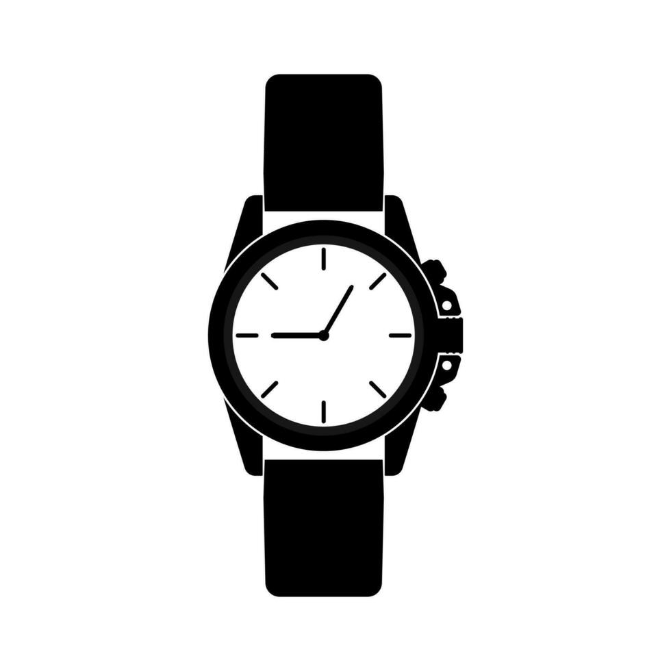 Clock icon in flat style, Business watch. Vector design element