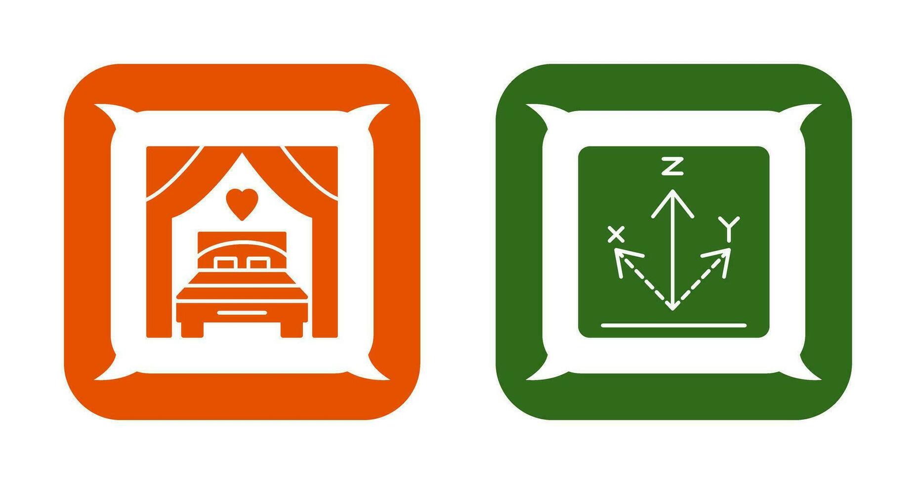 Bed and Axis Icon vector