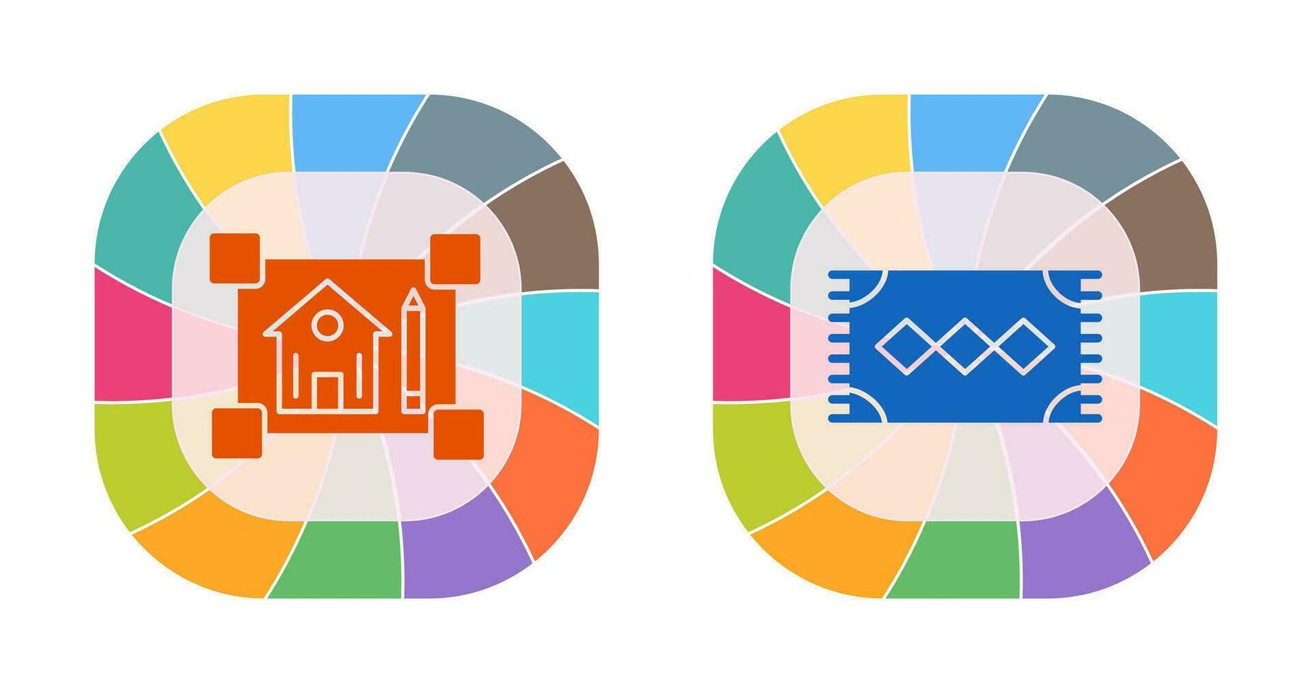 blueprint and rug Icon vector