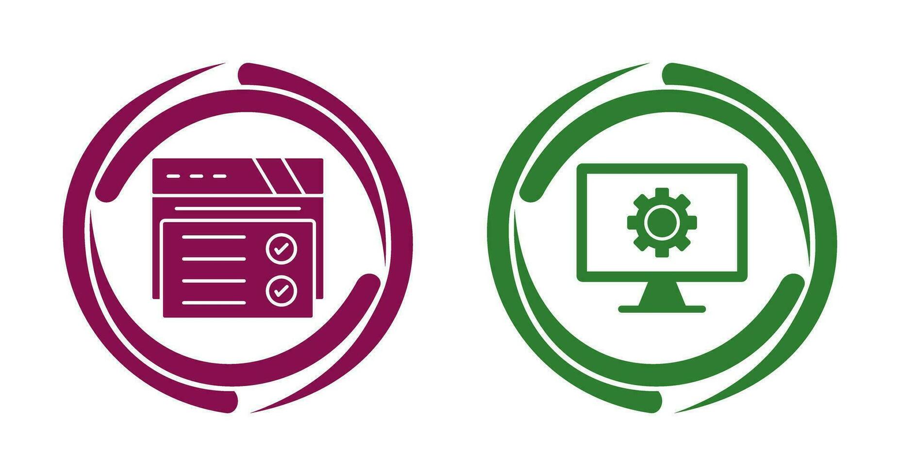 Web Browser and Monitor Screen Icon vector
