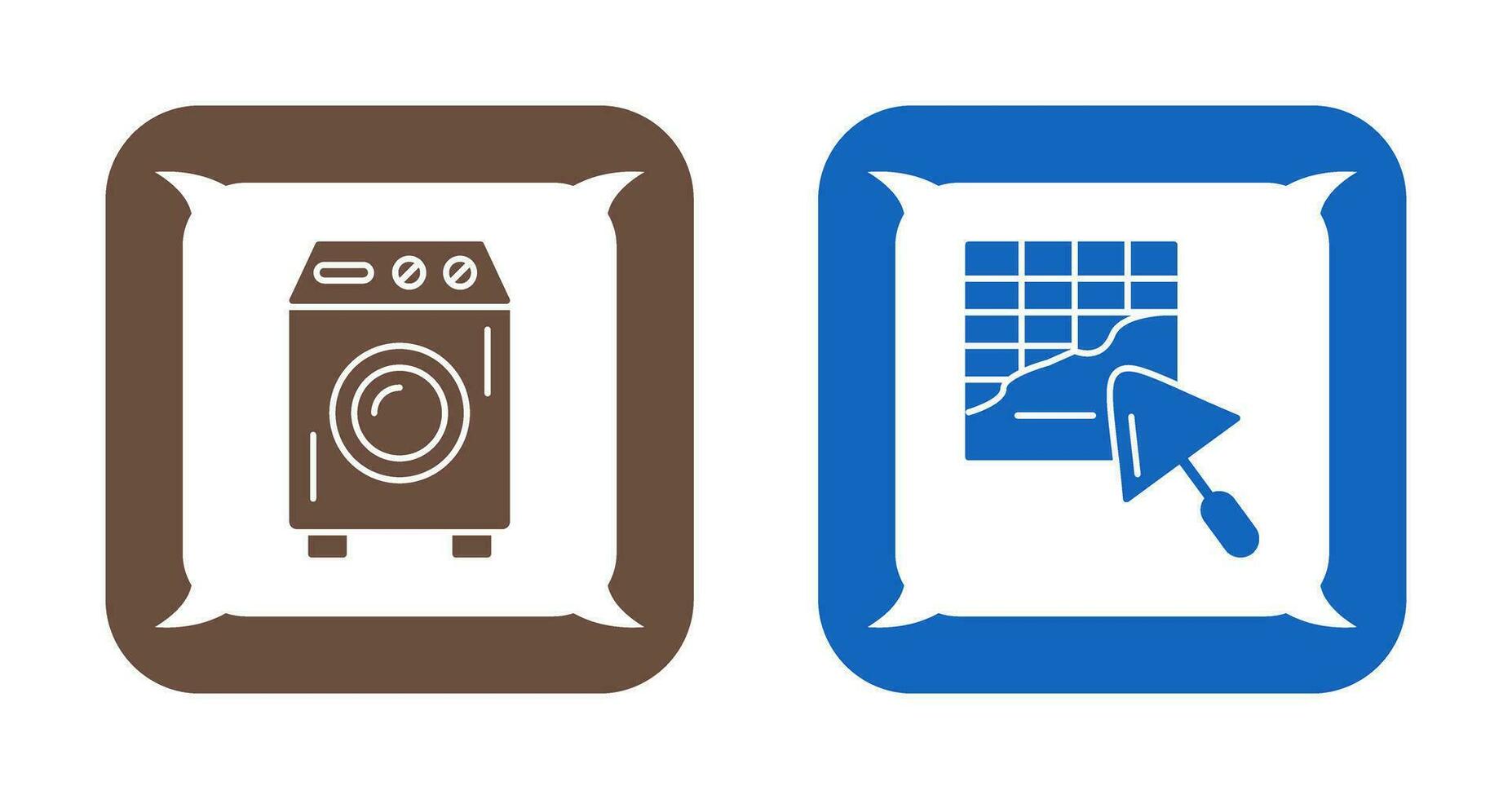 Washing Machine and Plastering Icon vector