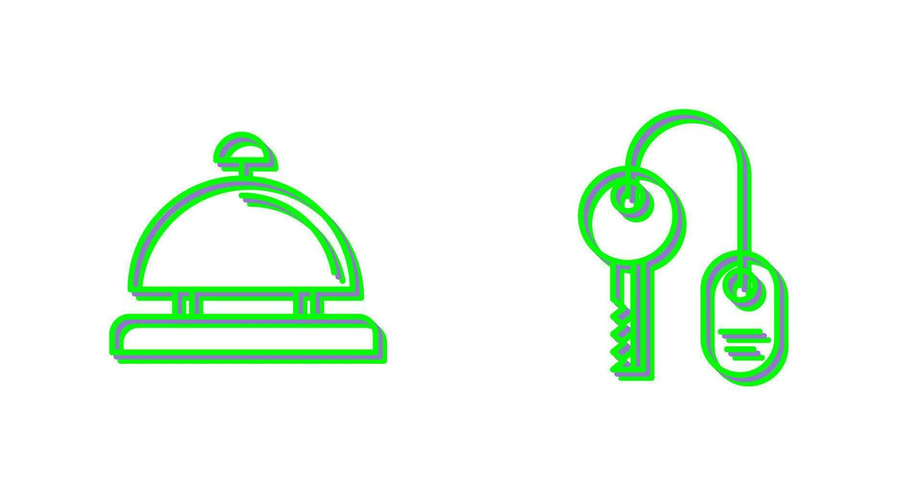 Room key and Desk Bell Icon vector