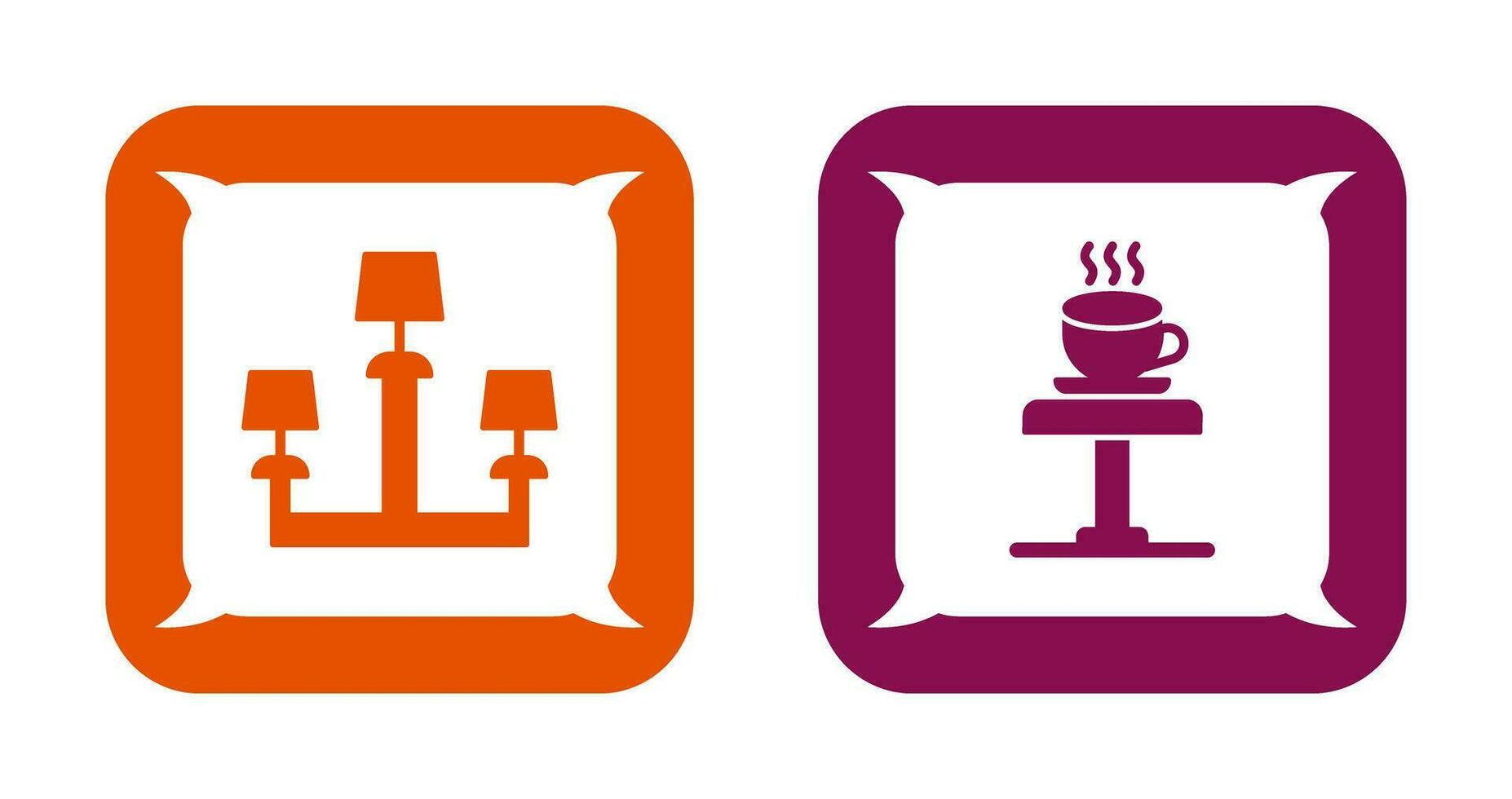 Lamp and Coffee Table Icon vector