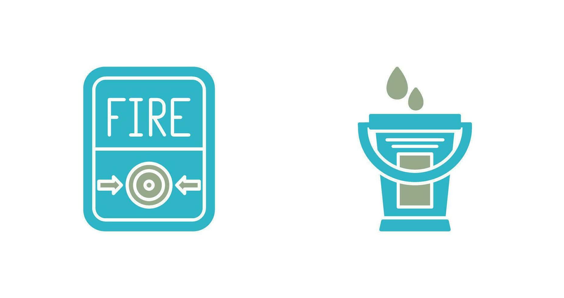 Fire Button and Water Bucket Icon vector