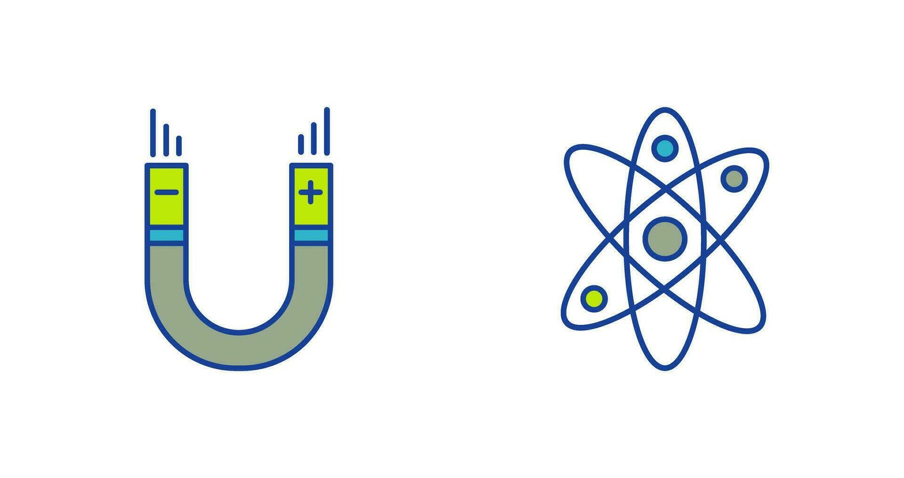 Atom and Magnet,attraction Icon vector