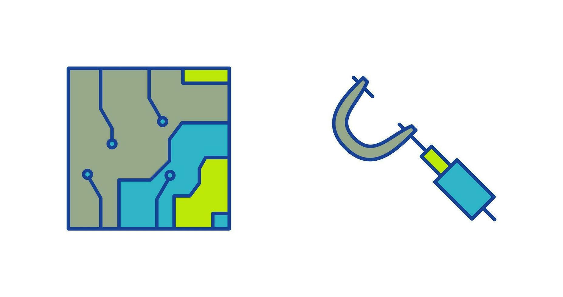 Electrical circuit and Micrometer Icon vector