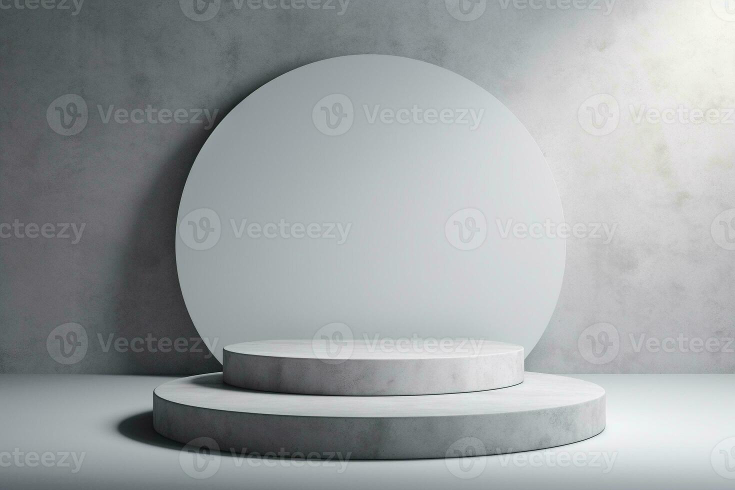 Minimalistic podium for product display in the grey studio generative by ai photo