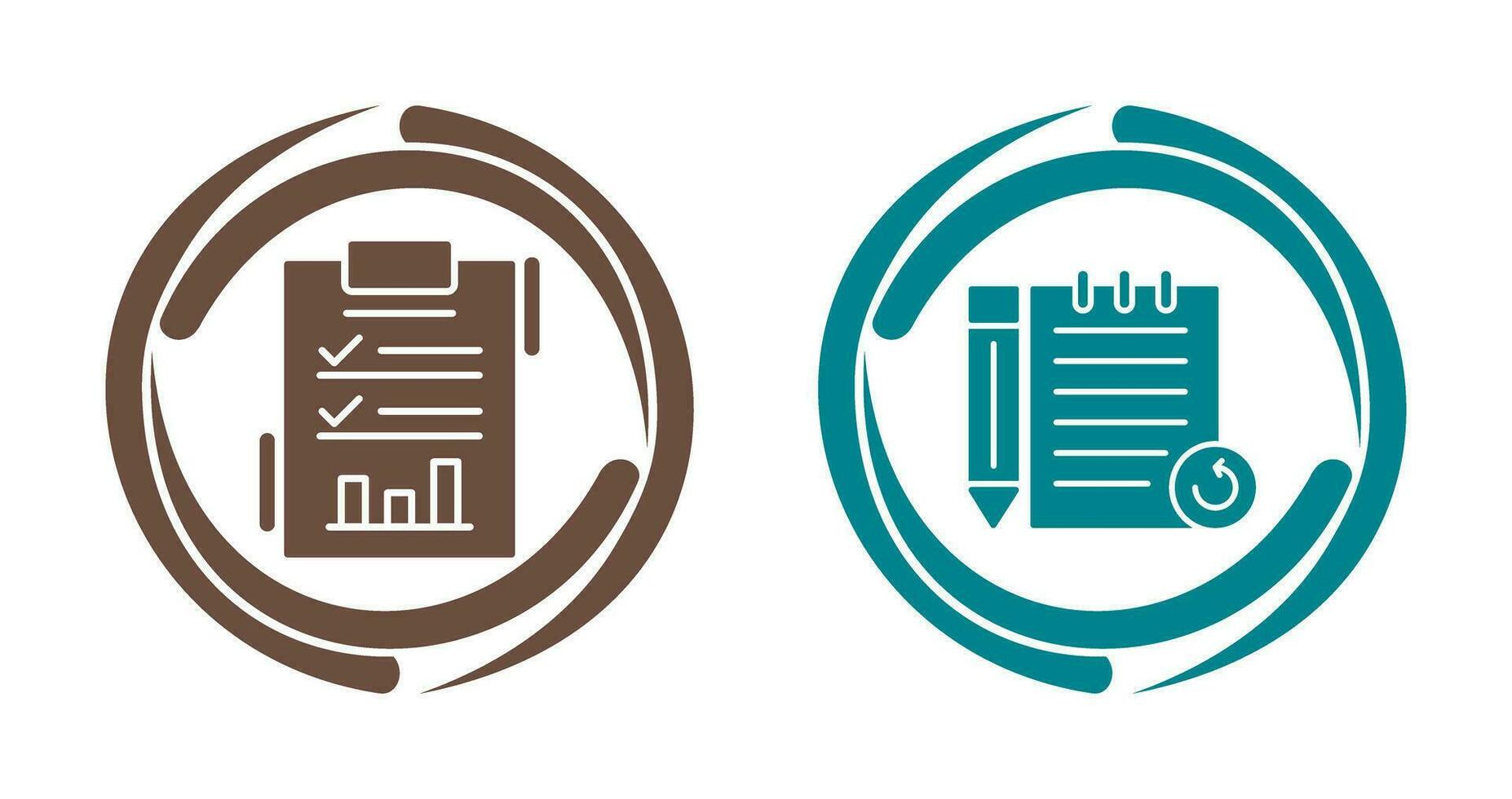 Report List and Rechecked Notes Icon vector