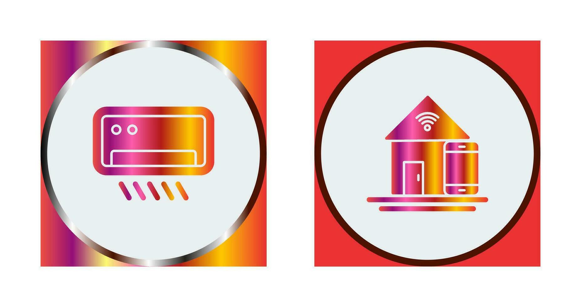 Air Conditioner and Home Automation Icon vector