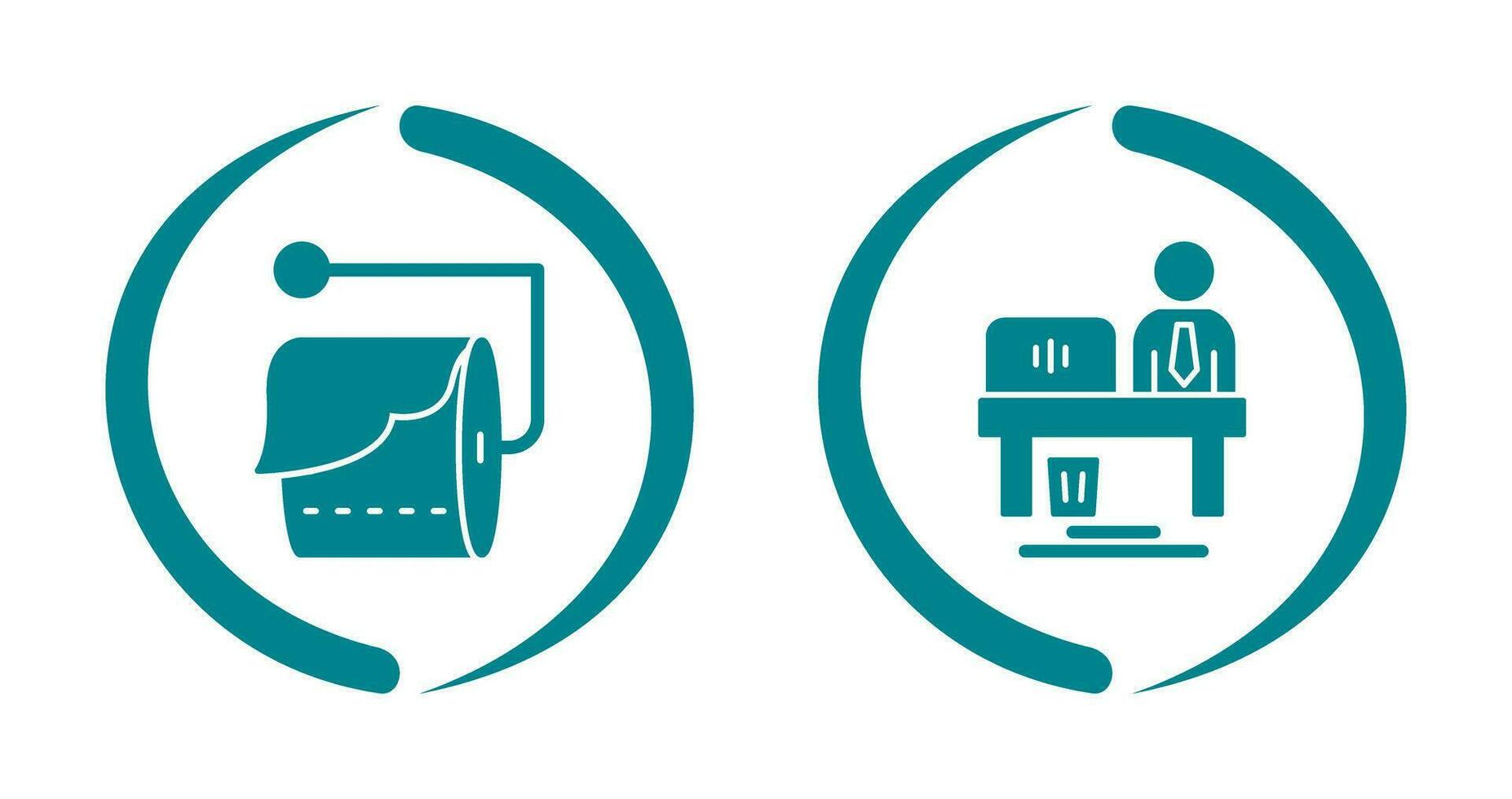 Tissue Roll and Worker Icon vector