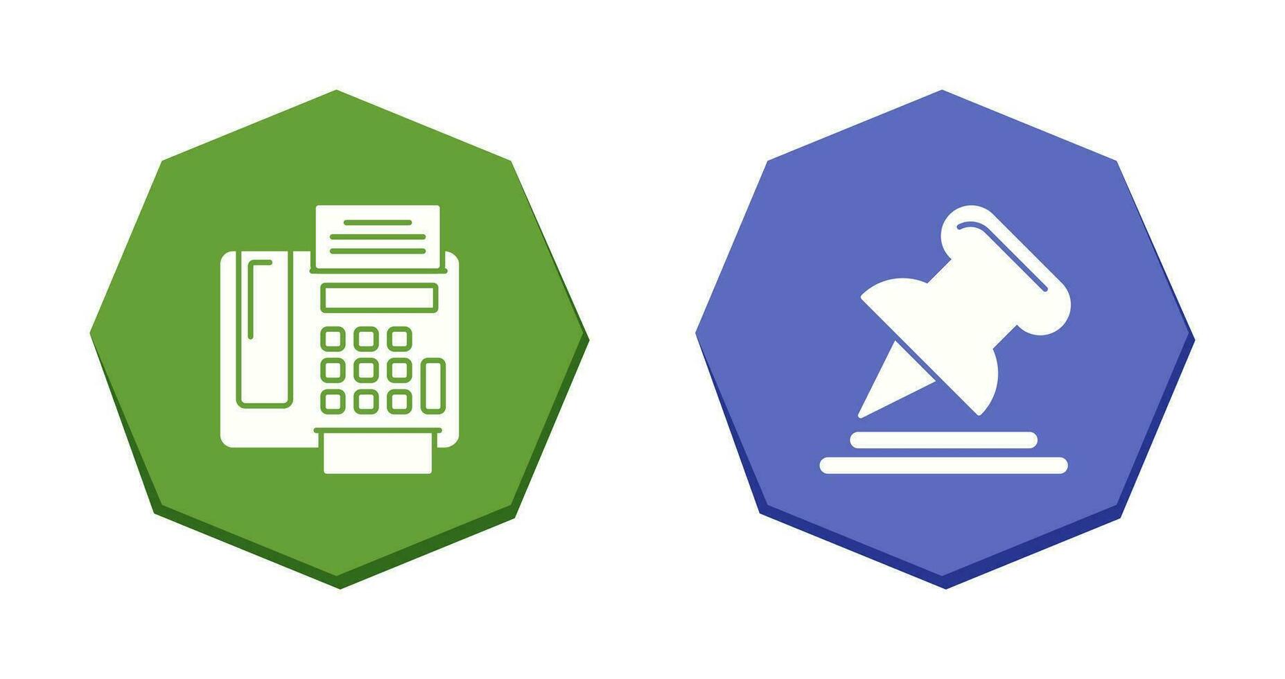 Fax Machine and Pin Icon vector
