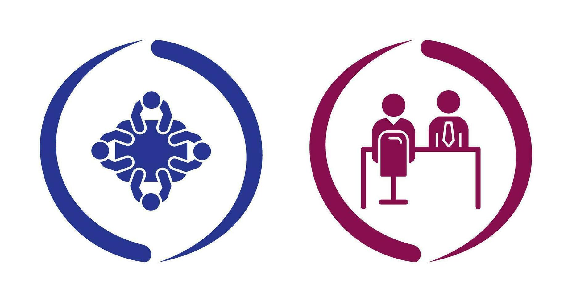 Staff Meeting and Employee Interview Icon vector