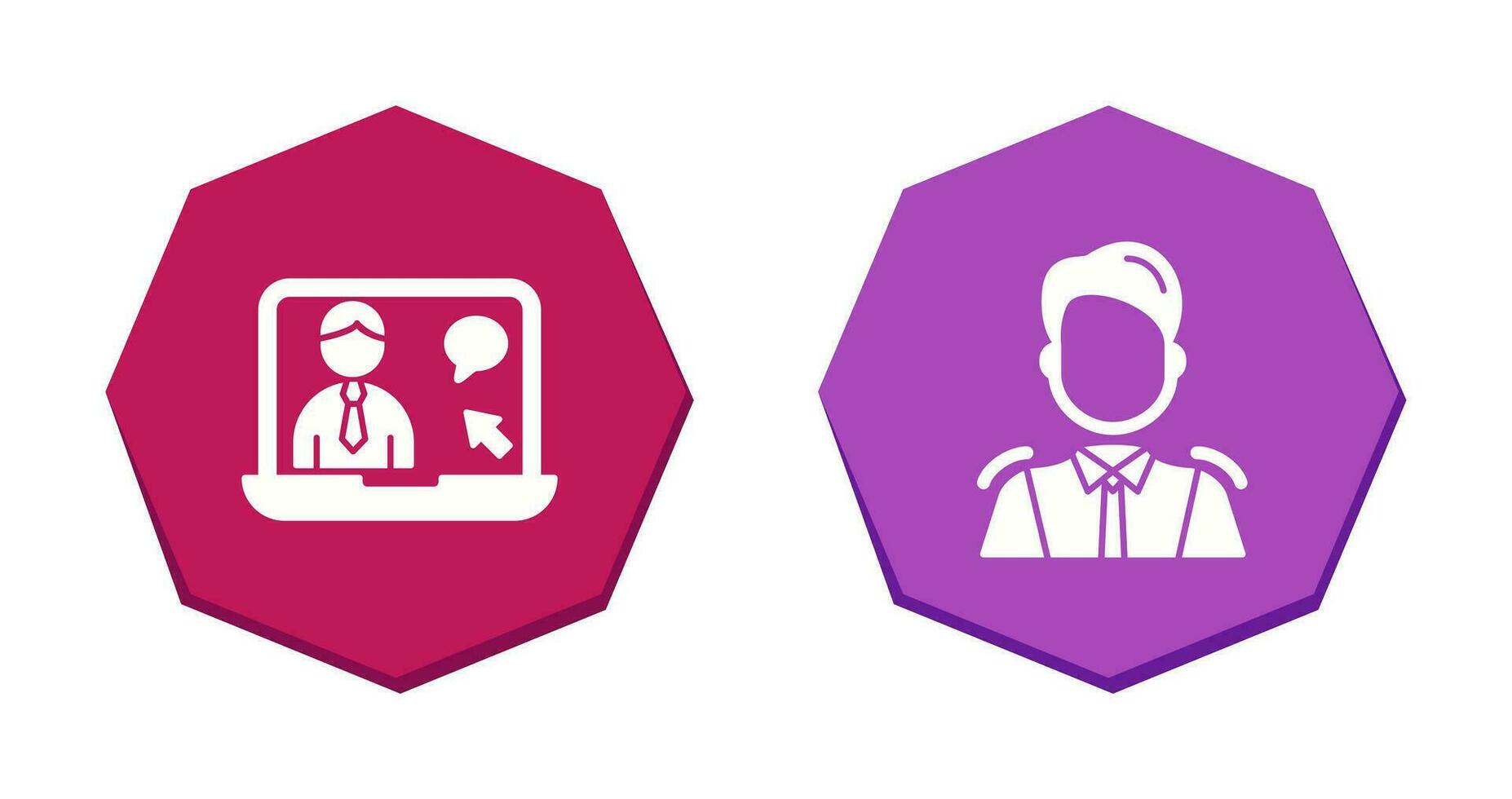 Online Job and Manager Icon vector