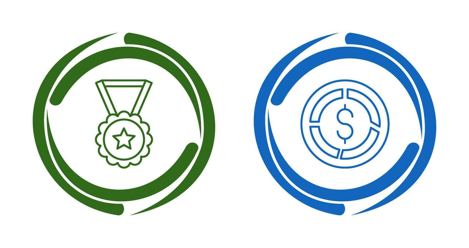 Medal and Pie Chart Icon vector