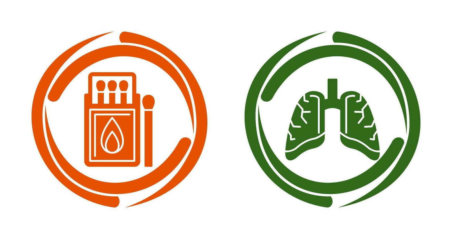 Match Box and Lungs Icon vector