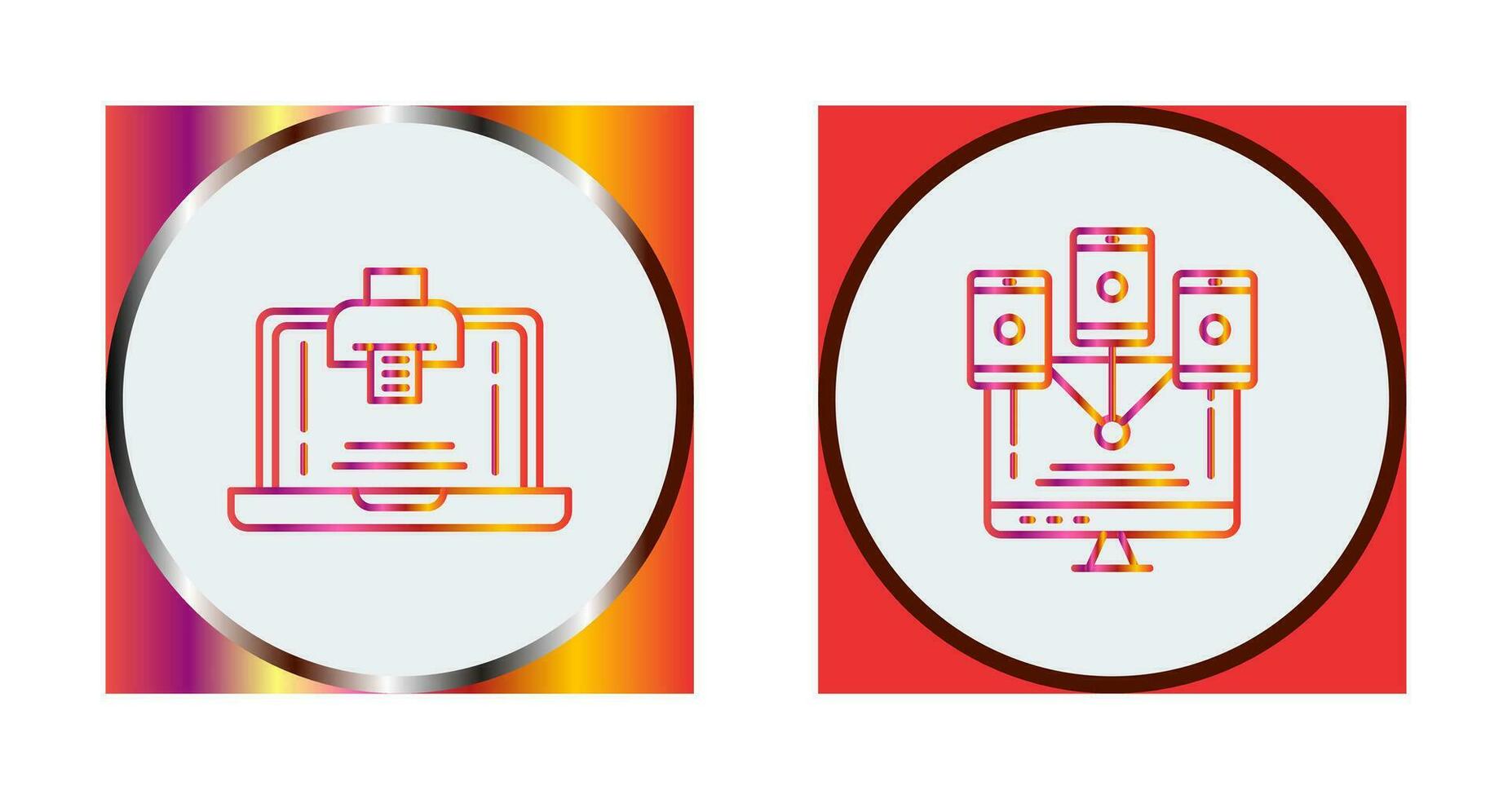 Print and Computer  Icon vector