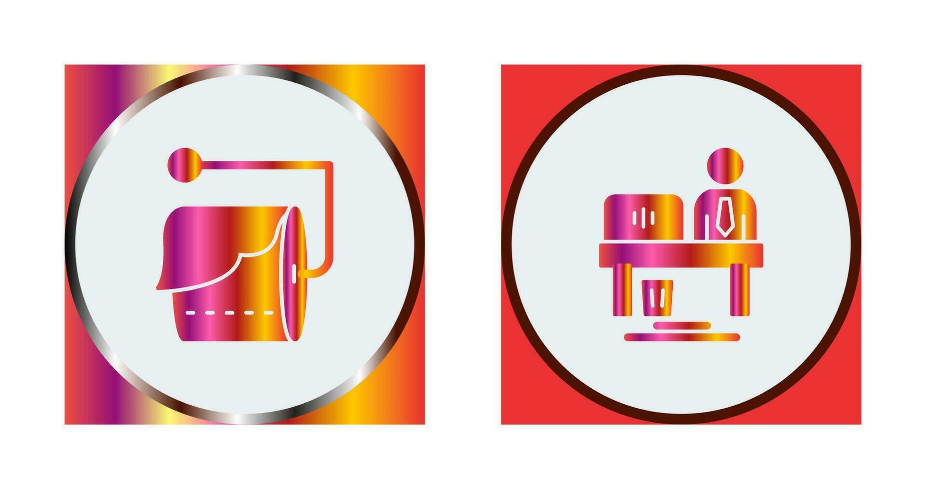 Tissue Roll and Worker Icon vector