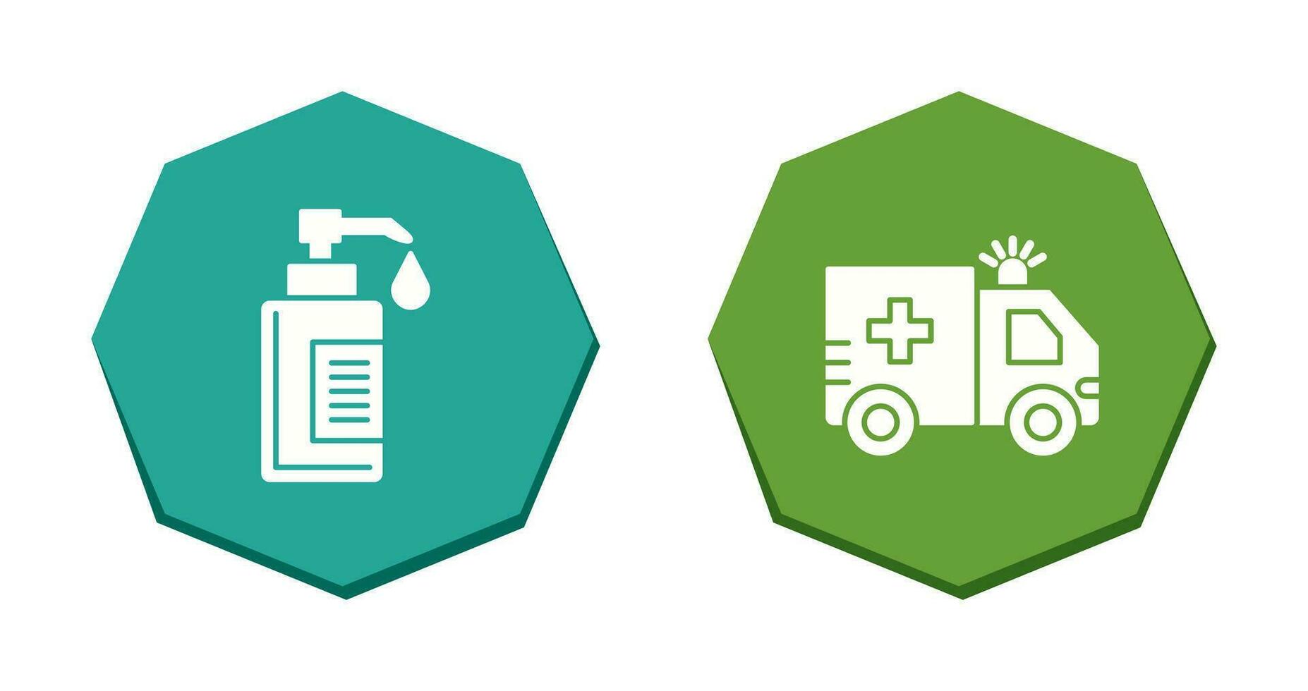 Hand Soap and Ambulance Icon vector